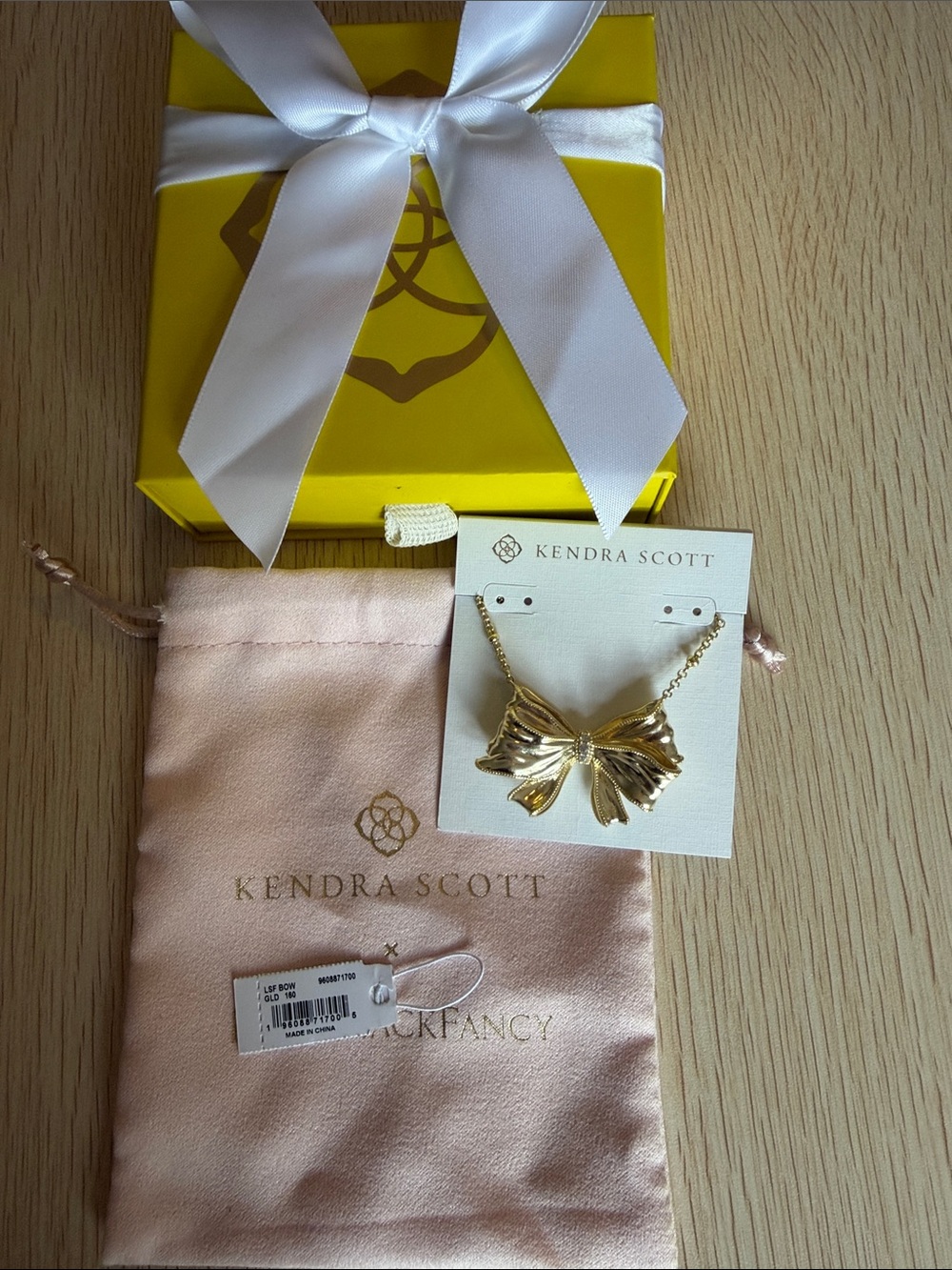 Kendra Scott LoveShackFancy Gold Bow Pendant Necklace
